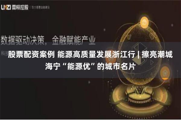 股票配资案例 能源高质量发展浙江行 | 擦亮潮城海宁“能源优”的城市名片